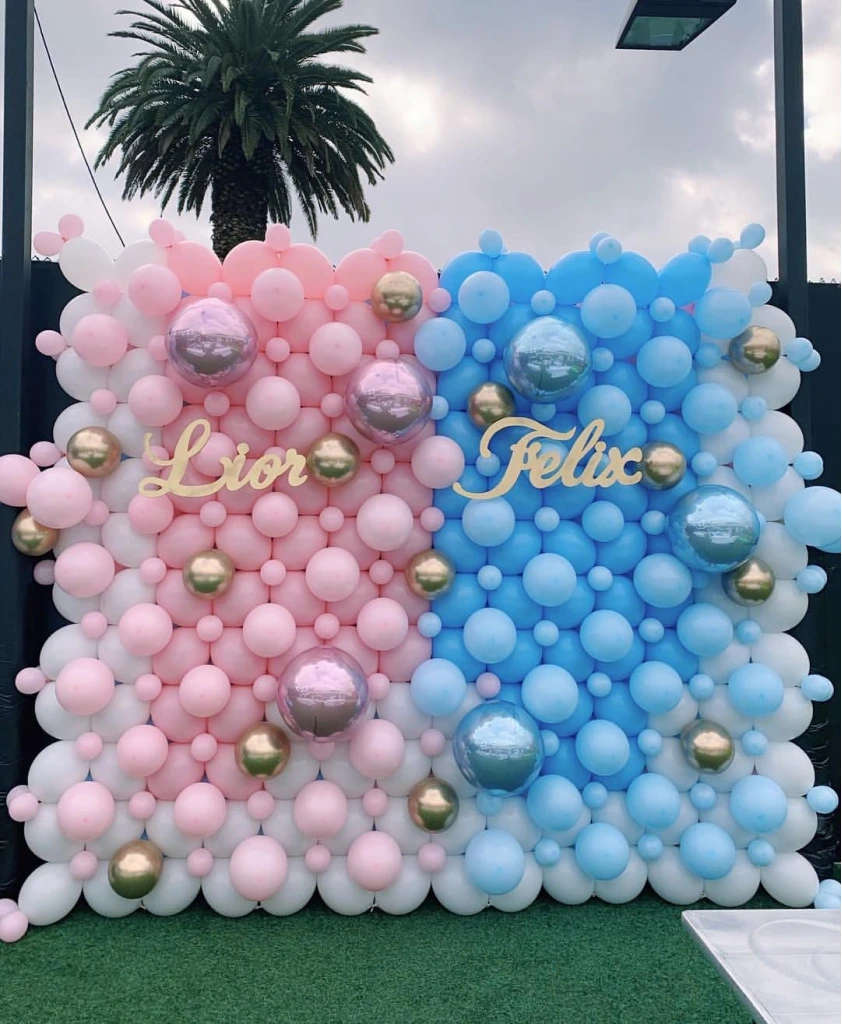 gender reveal balloons decorations