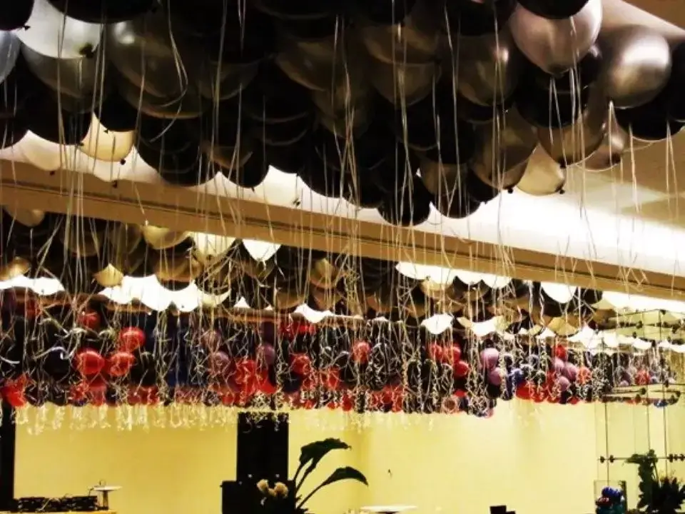 balloon decoration on the ceiling
