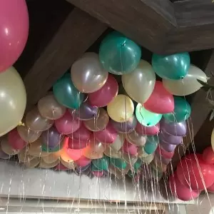baby shower balloon ceiling decor